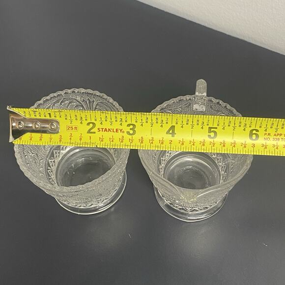 Duncan & Miller Glass Creamer & Open Sugar Tray Set - Picture 10 of 11